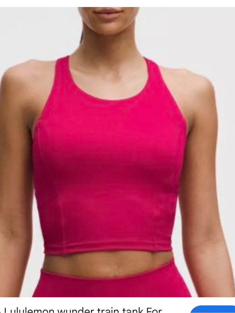 Lululemon Tank Top Womens 6 Pink Cropped High Neck Wunder Train Racerback Yoga